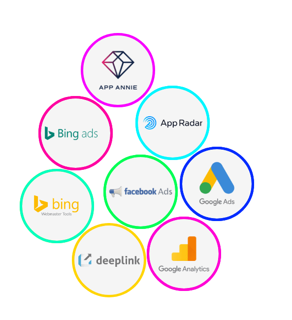 App Annie, Bing ads, App Radar, Bing Webmaster Tools, Facebook Ads, Google Ads, Deeplink, Google Analytics, Digital Marketing Technology